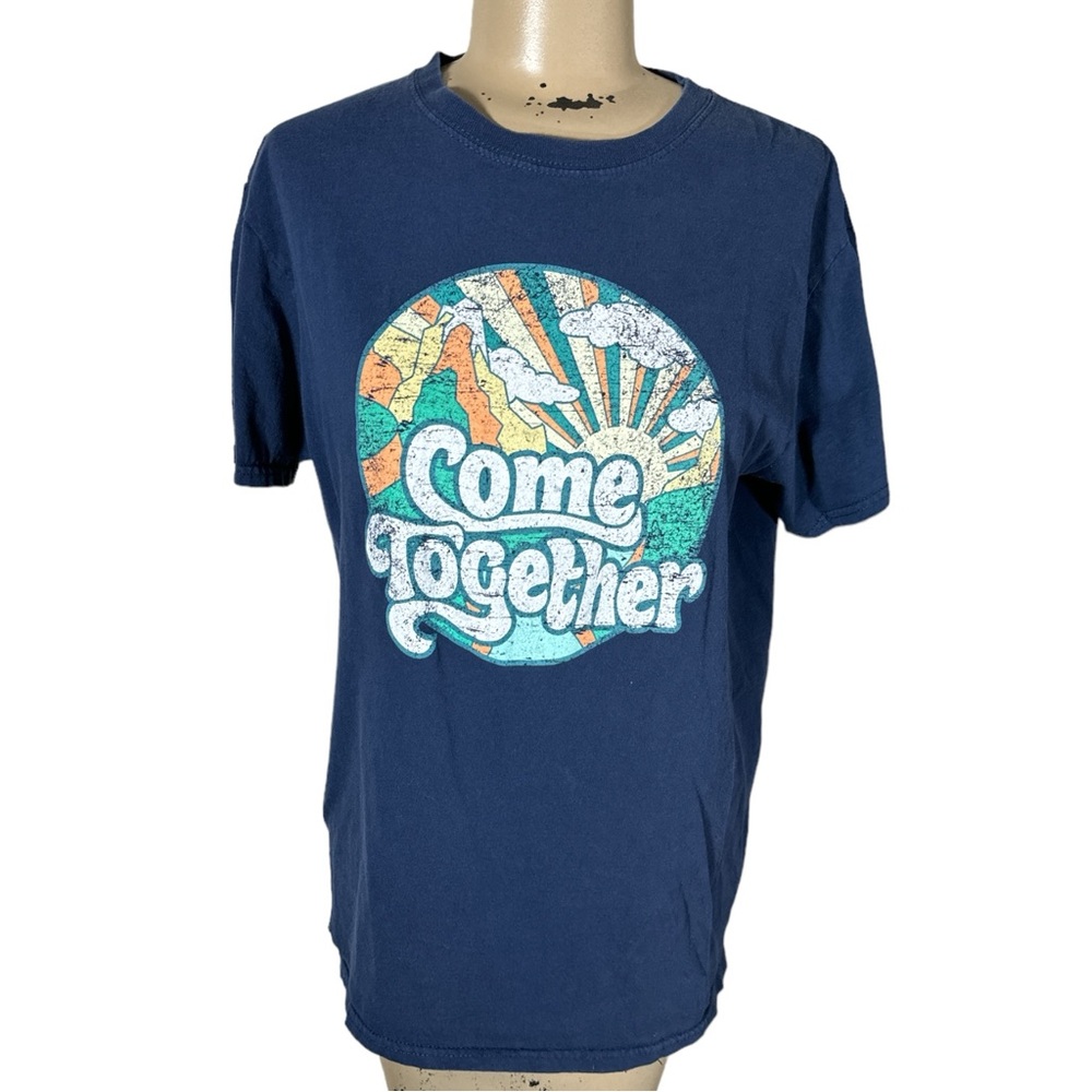 Come Together Mountain Retro Groovy Graphic Tee High Vibes Unisex Adult Sz S